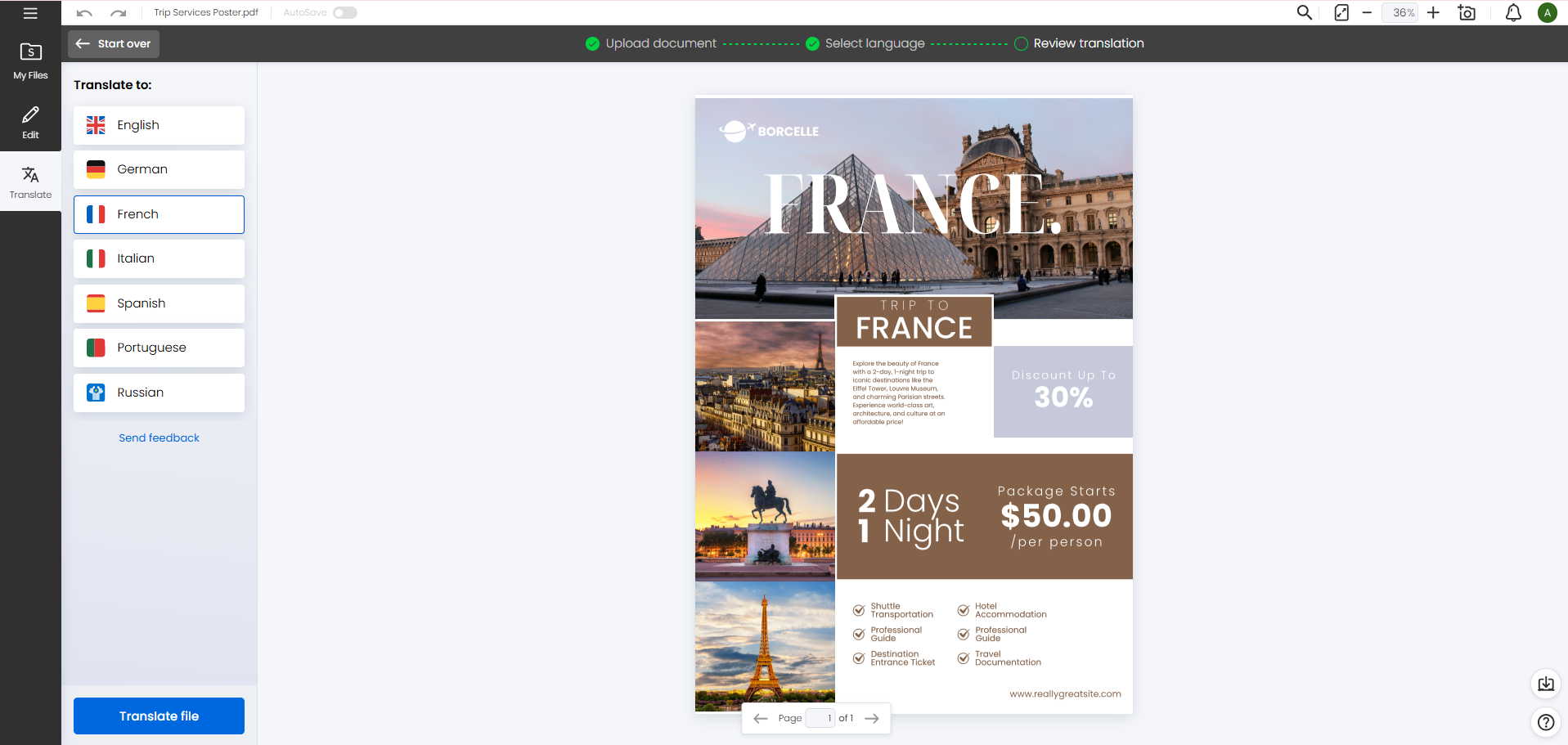 screenshot of Soda PDF